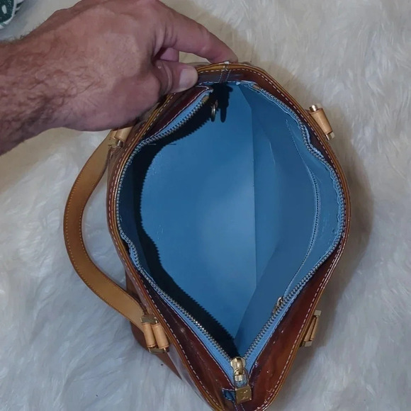 Authentic Louis Vuitton Vernis Houston Shoulder Bag Brown M91005 LV 8307J - Picture 9 of 11